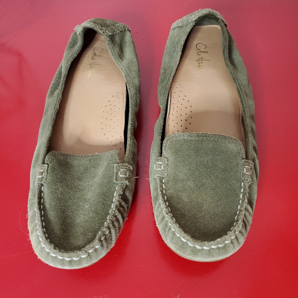 Cole Haan Olive Suede Women's Driving Moccasins